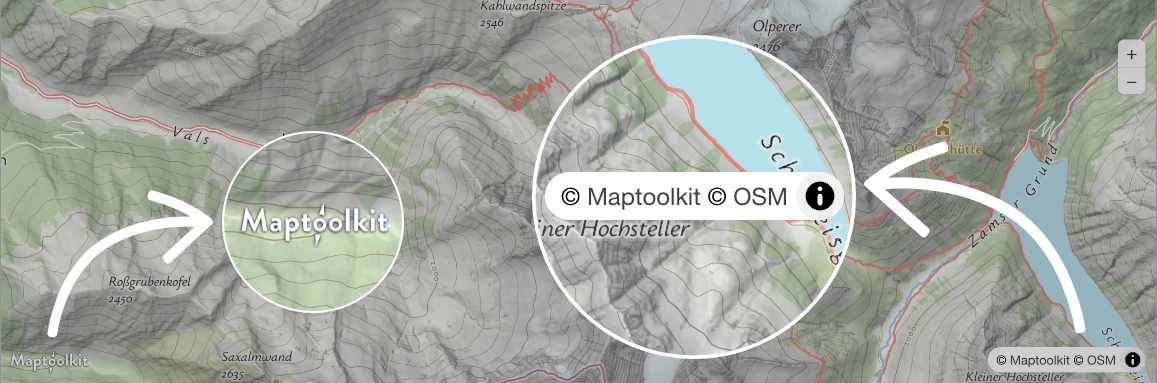 Map with Maptoolkit logo in the bottom-left and the copyright line in the bottom-right