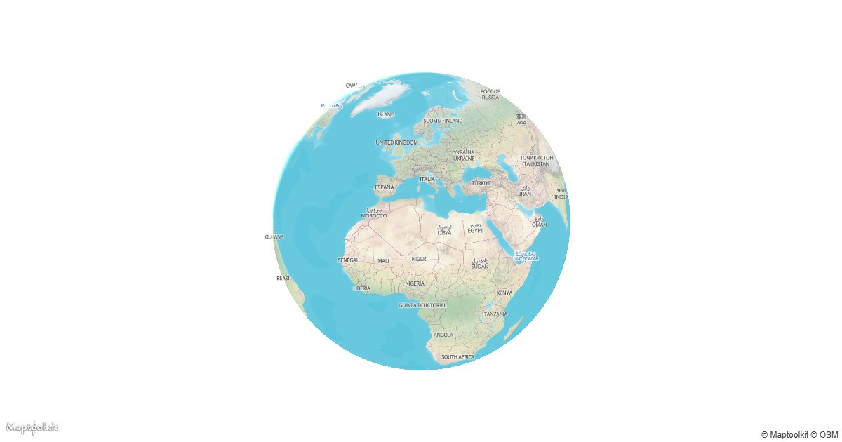 Render the vector map on a 3D globe.