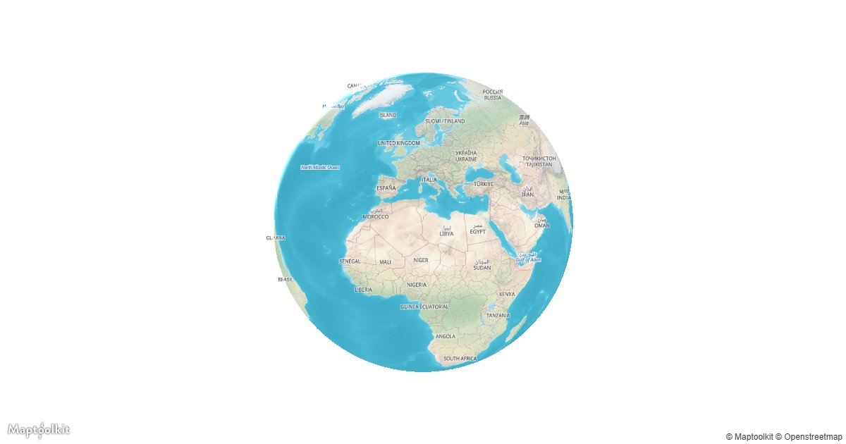 Render the vector map on a 3D globe.