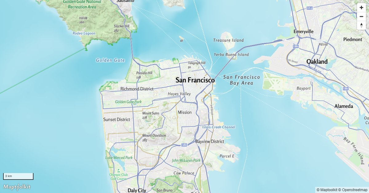 Add zoom, compass, and scale controls to the map.