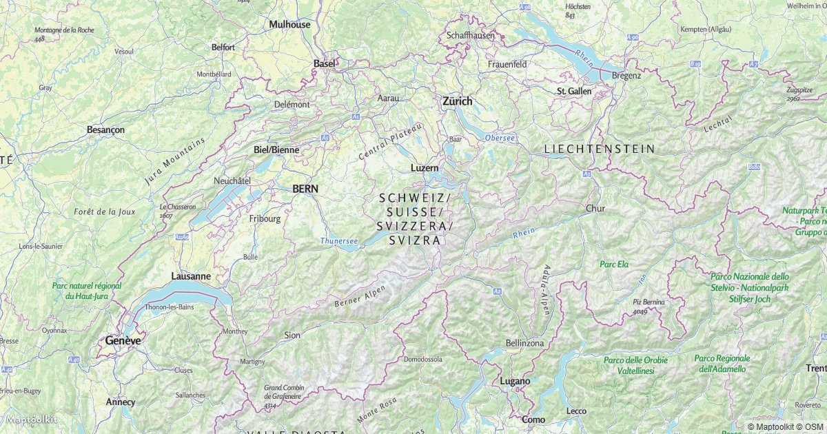 Frame the map to a geographic extent.